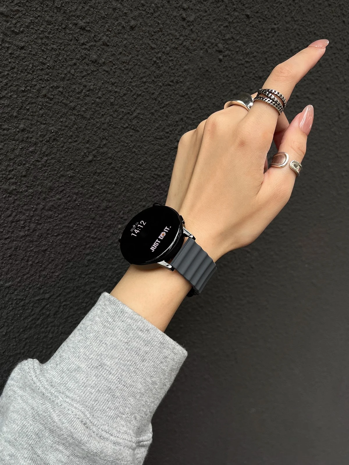 Ocean Silikon-Schlaufenarmband für Samsung Galaxy Watch 7, 6, 5, 40 mm, 44 mm, verstellbares Armband, Armband für Galaxy 4 6 Classic 20/22 mm – Detail 3