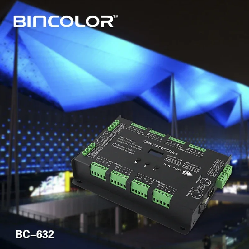 Imagem -04 - Dmx Led Decoder Controller Única Cor Cct Rgb Rgbw Luzes de Tira dc 5v24v 3a Dmx512 32ch