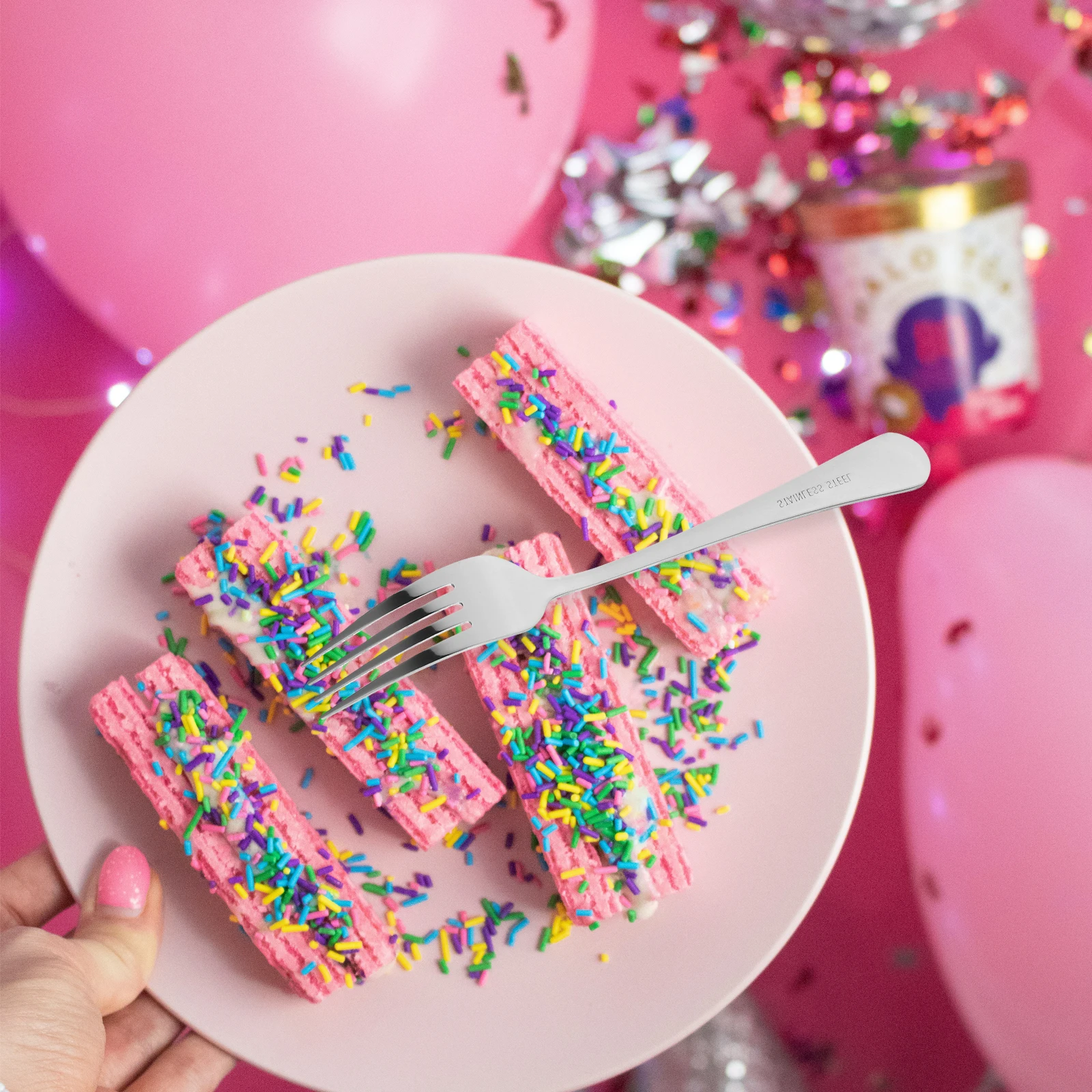 

3pcs Stainless Steel Dessert Forks Convenient Cake Fruit Fork Wear-Resistant Multi-Function Small Fork For Party Household Daily