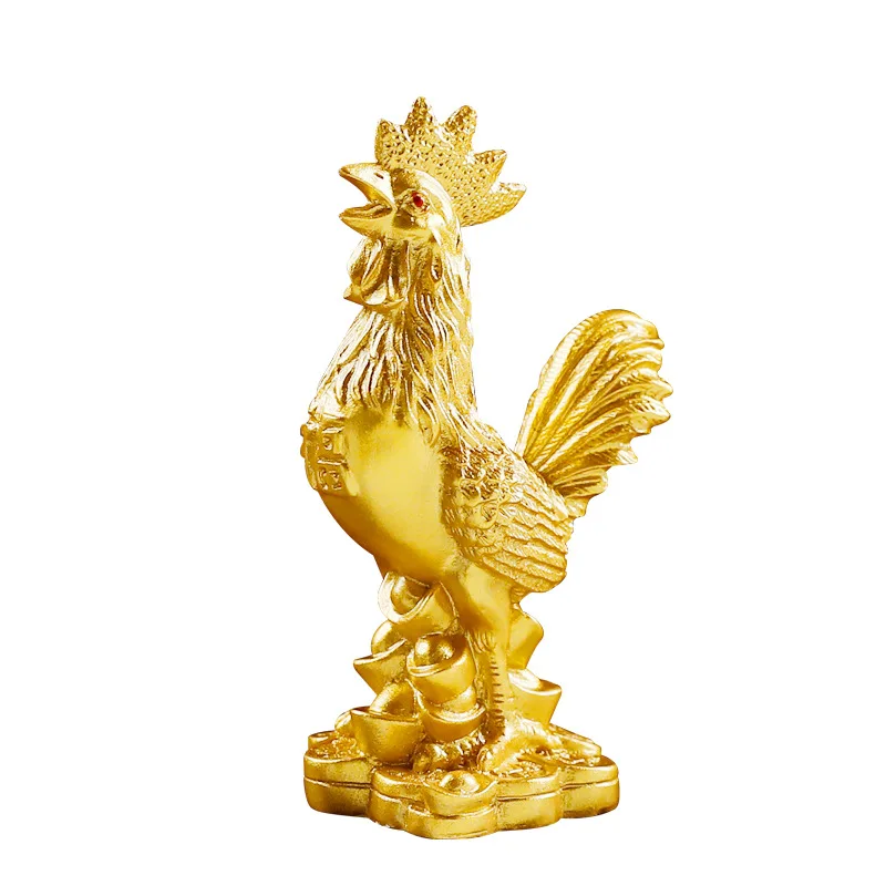 

Golden Rooster Pendant, Golden Rooster Jewelry, Twelve Zodiac Signs, Resin, Office, Home, Desktop Decoration