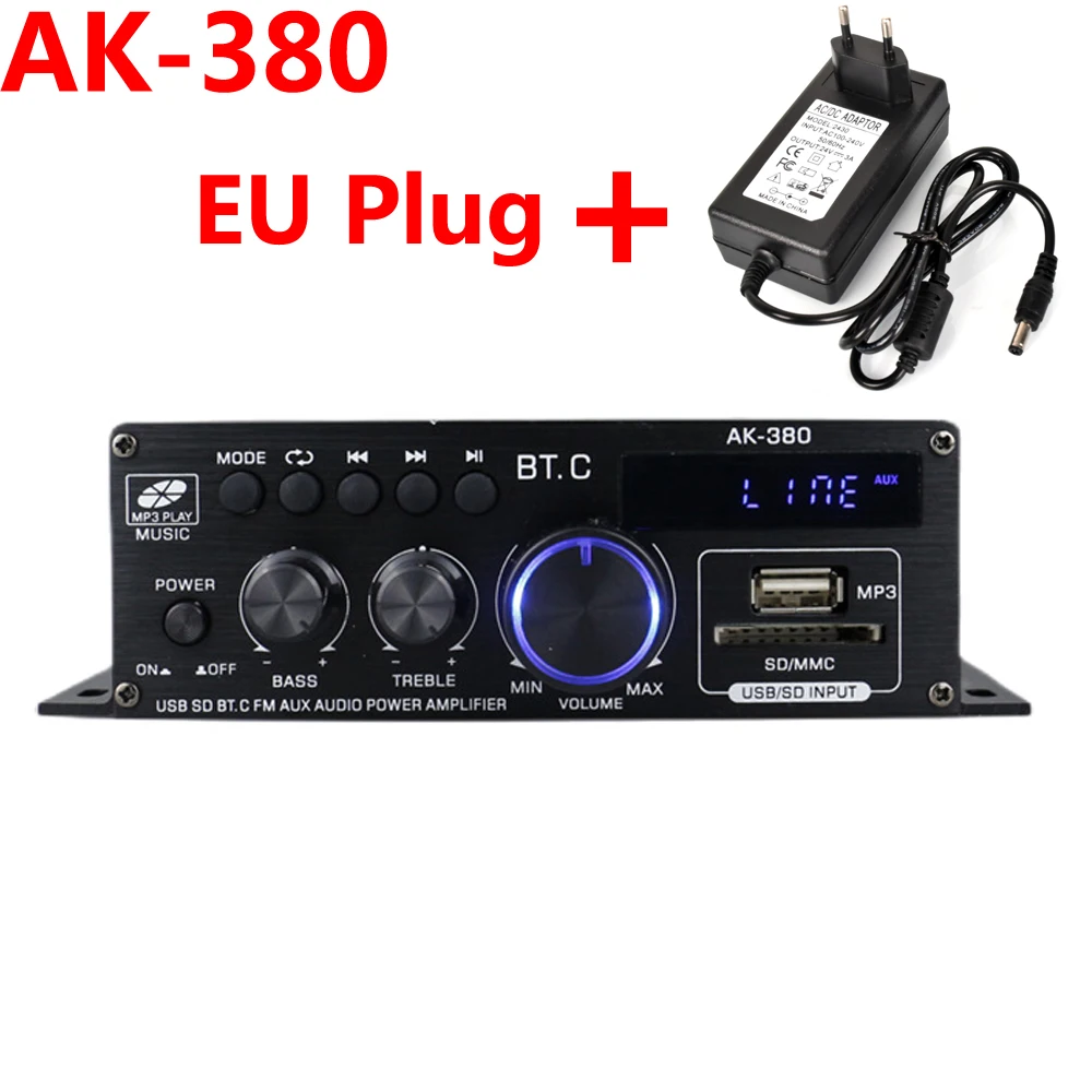 Woopker AK380 2.0 Channel HiFi Bluetooth Amplifier