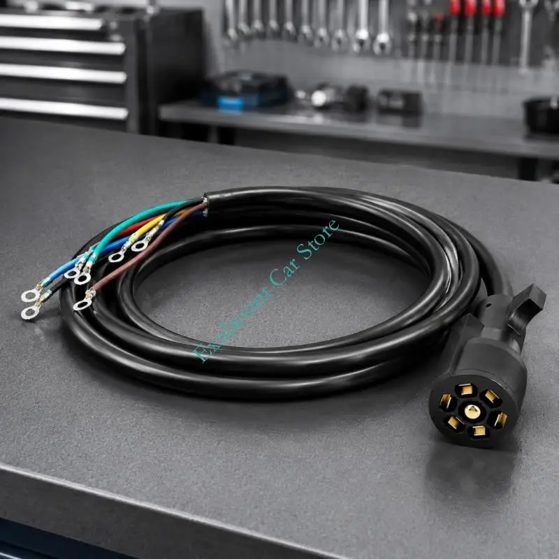 8 Foot Trailer Wiring Harness Cord with Marked Wire Leads for Trailer Light Hookup and Tow Trailer Electrical Repair Work