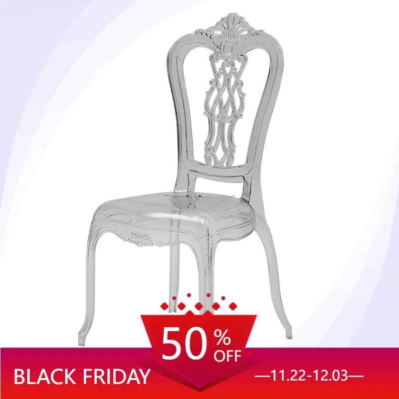 6 Pcs Chairs Event Iron Chair Glossy Events Parties Wedding Hall Stackable Metal Banquet Social Luxury Furniture Mueble Guest