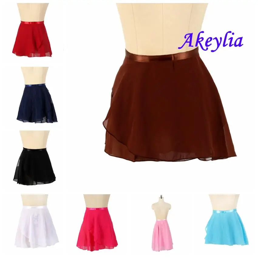 

Chocolate ballet dance short skirt chiffon ribbon pure color Floral Print practice leotard ballet dance dress coffee for woman