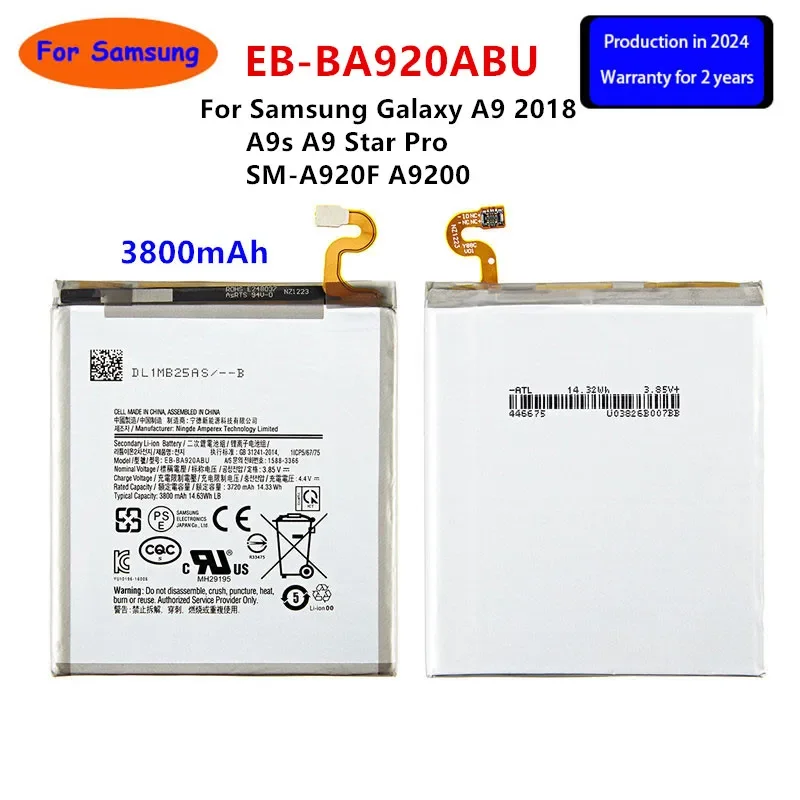 

Brand New EB-BA920ABU 3800mAh Battery For Samsung Galaxy A9 2018 A9s A9 Star Pro SM-A920F A9200 Mobile Phone