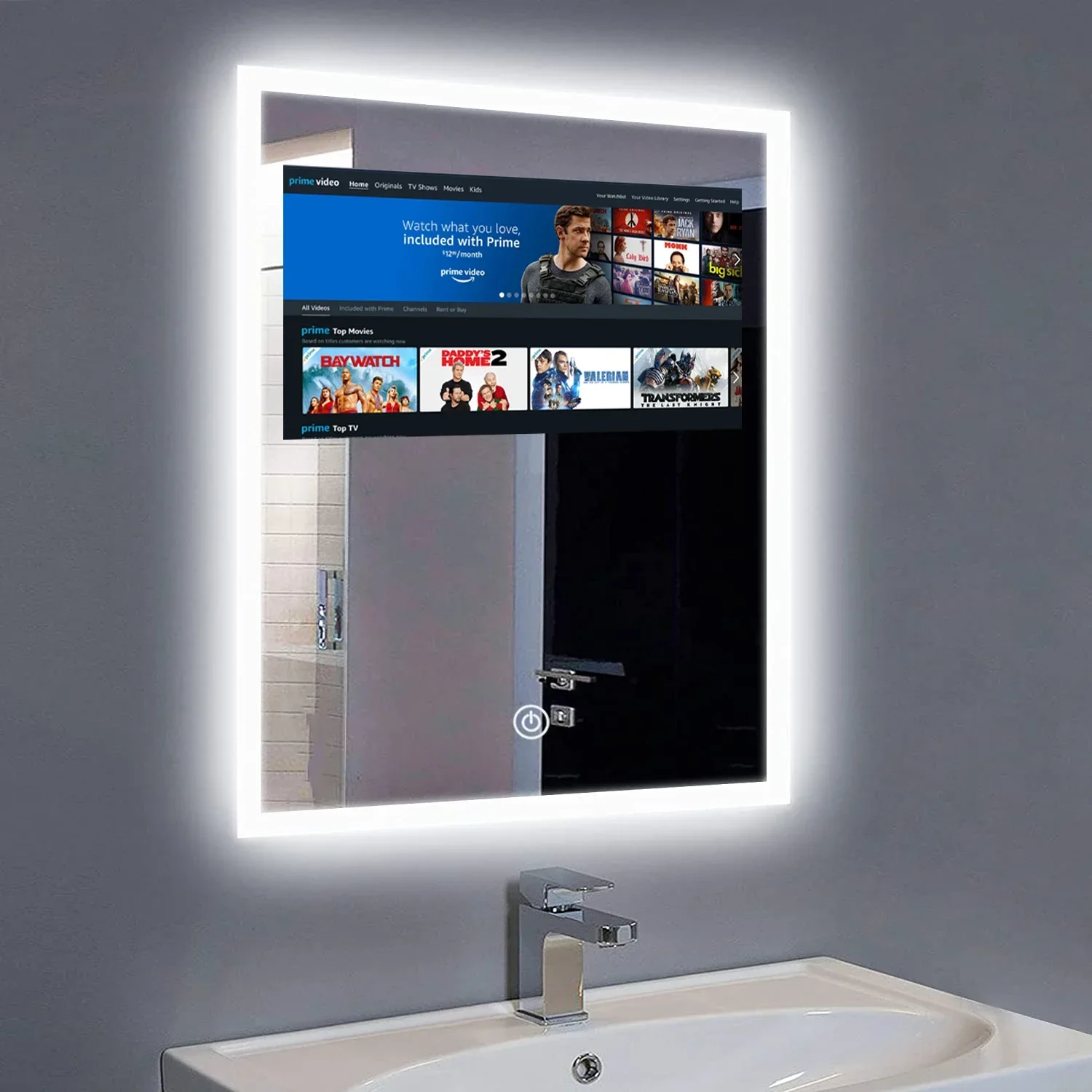 Customized Touch Screen Led Smart Mirror Android System Smart TV Waterproof Bedroom Led Bathroom TV Mirror For Home Hotel