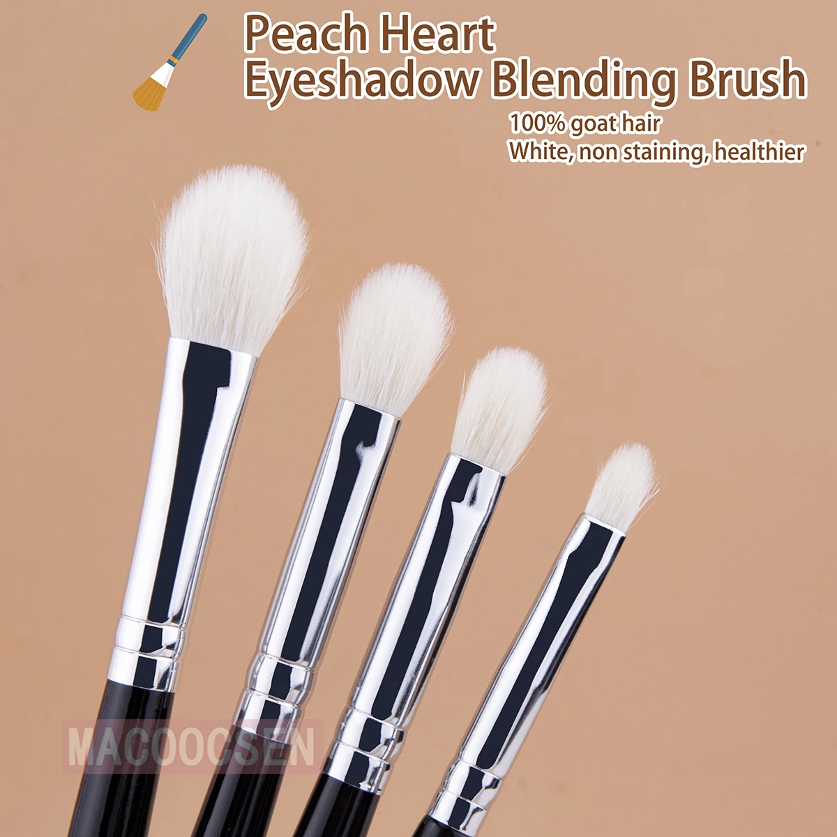 Makeup Eyeshadow Brush Peach Heart Eyeshadow Blending Brush 100% Goat Hair Natural Fluffy Eyeshadow Crease Blending Makeup Brush