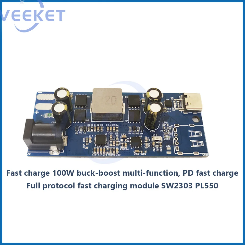 SW2303 All-Protocol Fast Charge Module PL5501 100W Boost Buck Multi-function PD Fast Charging Module Type-C Port For Outdoor/Car