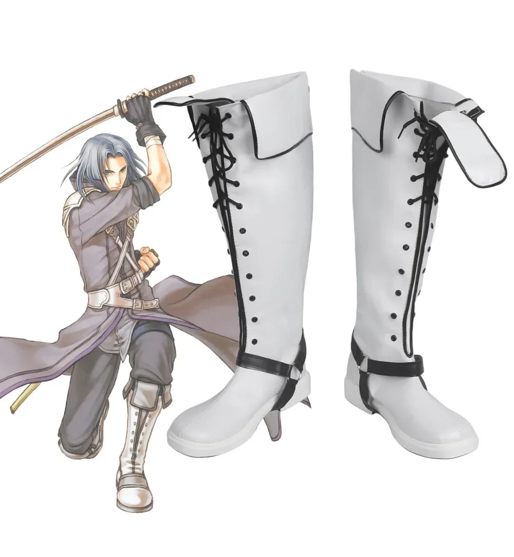 Fire Emblem Path of Radiance Zihark Cosplay Boots Shoes White Custom Made