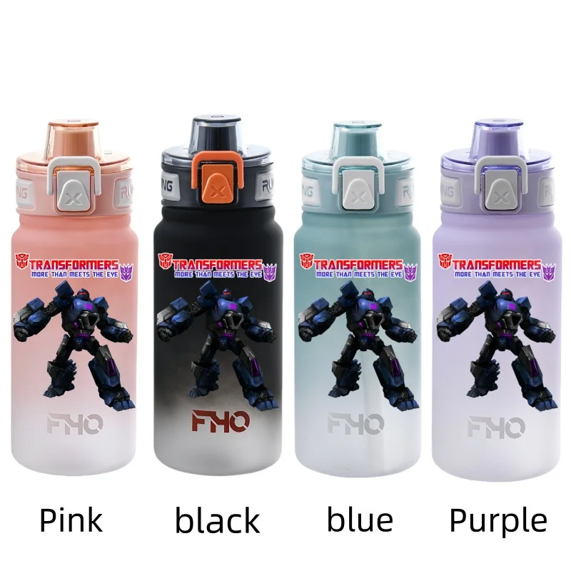 Transformers 750ml Cartoon Characters Portable Water Cup Large Capacity Outdoor Plastic Leak-proof Water Bottle Children's Gifts