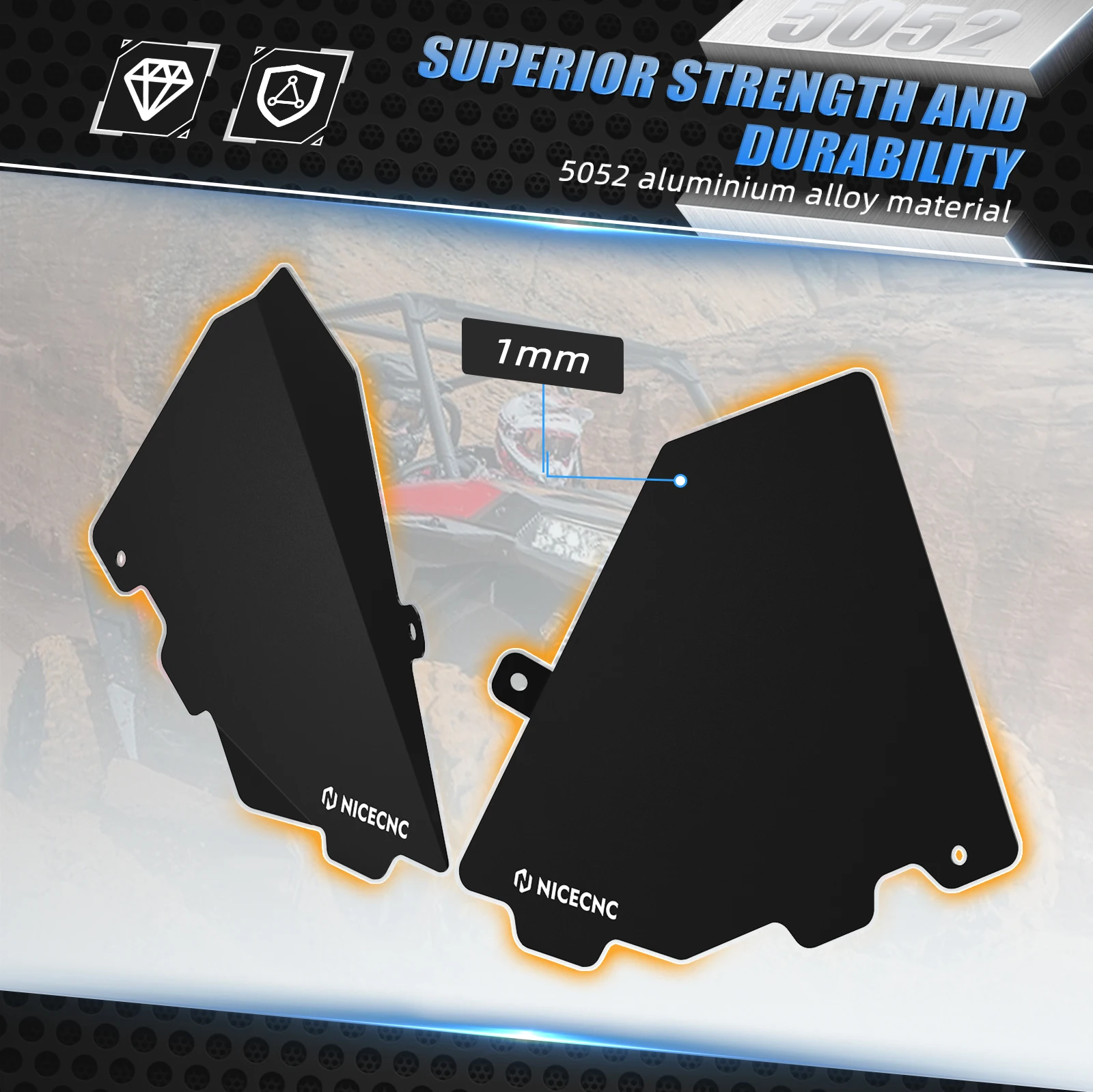 

NICECNC 2 Pcs X3 2017-2021 Glove Box Panel Guard UTV for Can Am Maverick X3 Max R 4x4 Turbo DPS 2017 2018 900 HO 4x4 DPS 2018