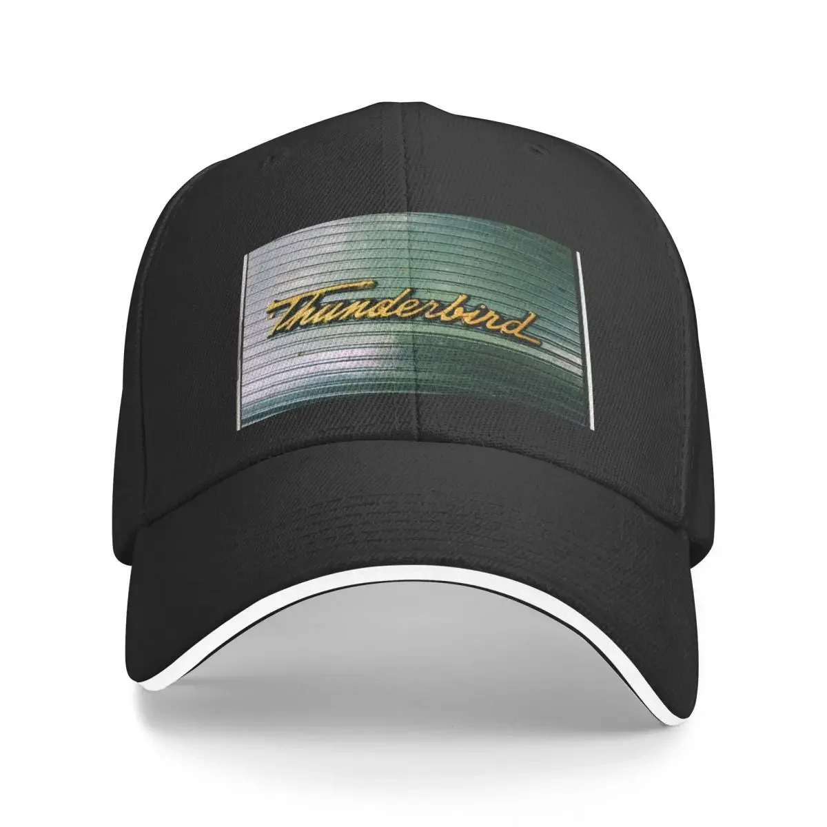 1960 Thunderbird Cursive Lettering Emblem Baseball Cap Thermal Visor |-F-| Elegant Women's Hats Men's