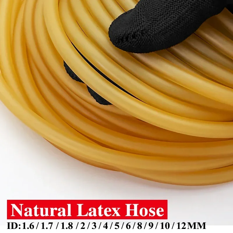 1M/2M/3M Nature Latex Rubber Hoses 1.6 ~ 12mm Elastic Surgical Medical Tube DIY Rubber Bands Yellow Slingshot Catapult