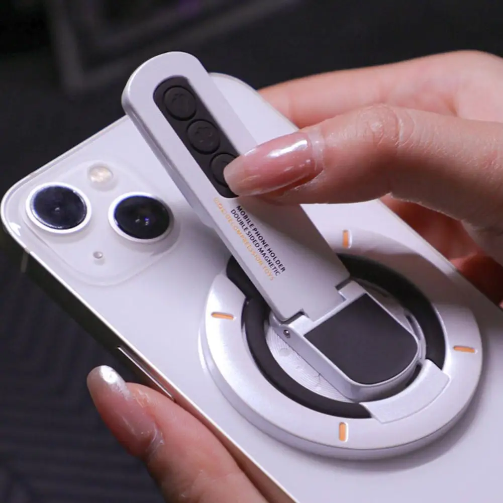Neuer Magnetischer Handy-Rückseiten-Aufkleber-Halter, Doppelseitig Magnetisch 360° °   Drehbarer Desktop-Telefonständer für iPhone 17 16 15 14 HUAWEI