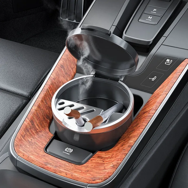 

Compact Car Ashtray with Lid Odor Resistant Cigarettes holders Vehicle Cupholder Ashtray ABS