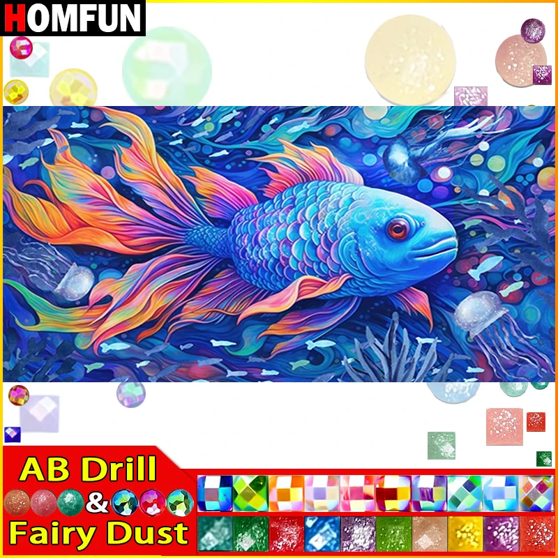 HOMFUN Fairy Dust AB Diamond Painting Full Square/Round Drill 5D DIY 