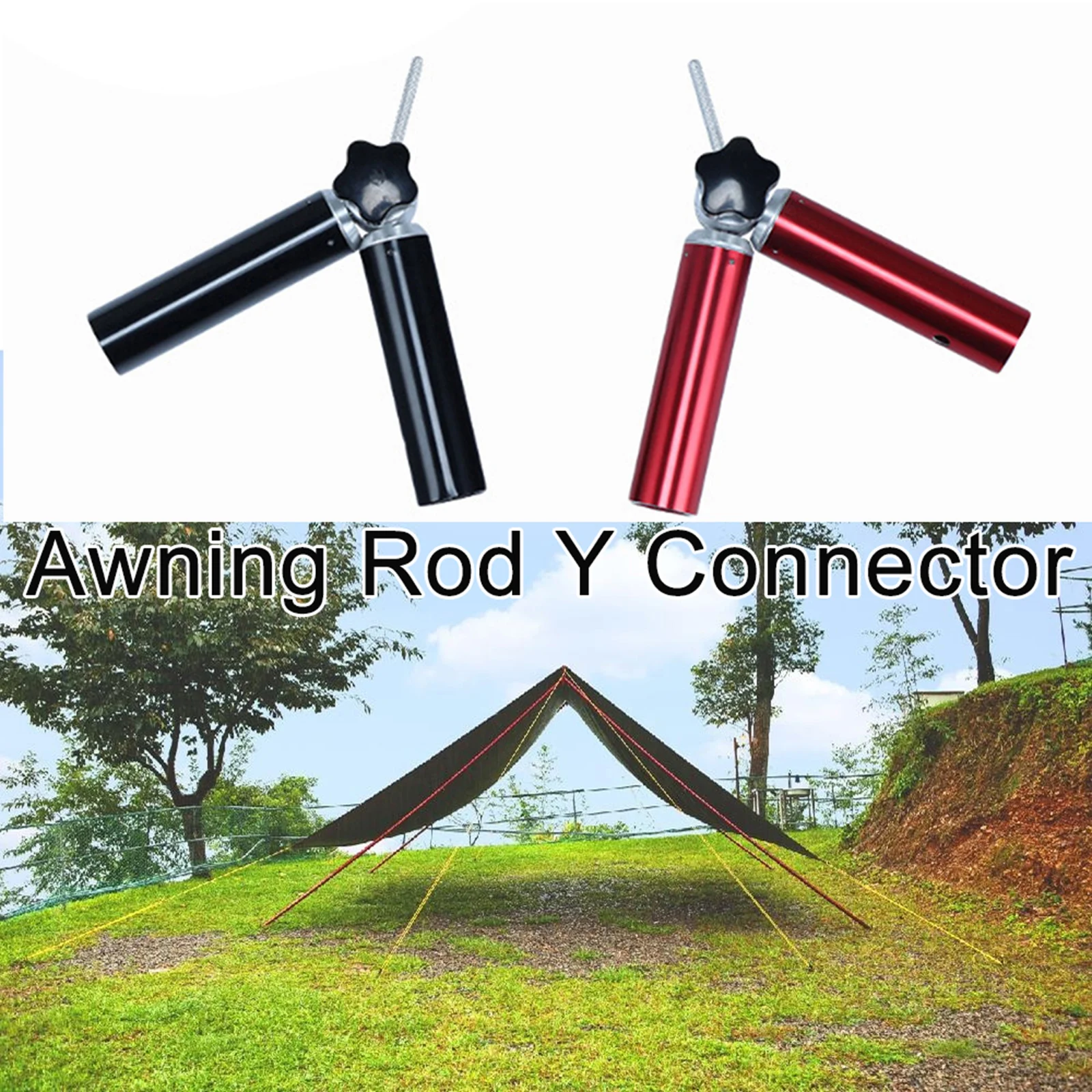 Camping Awning Rod Y Tee Tube Connector Aluminum Alloy Canopy Pole Adjustable Tube Camping AwningAccessories