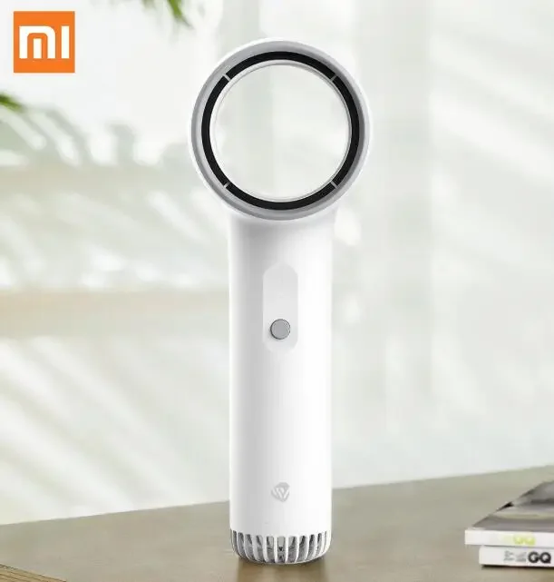 1pc Xiaomi Weiyuan Handheld Bladeless Fan Bladeless Safety Strong Wind Low Noise Beautiful Portable Travel Use fans Mini Air