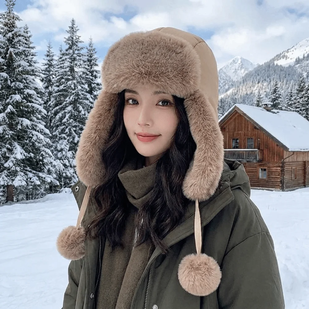 Casual Windproof Winter Pilot Hat Anti Fog Beanie Caps Cycling Lei Feng Hat Thickened Cold Proof Warm Ski Hat Outdoor