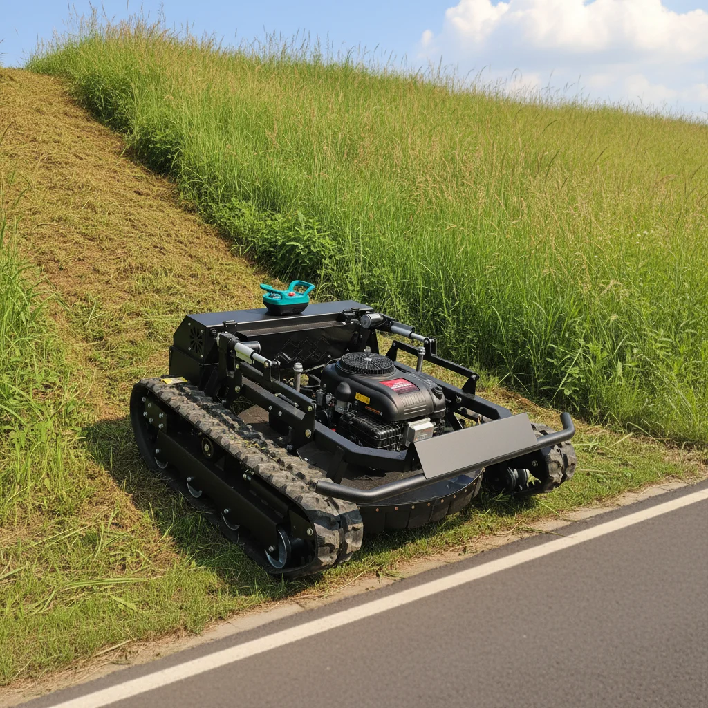 

Crawler Type Lawn Mower Wireless Remote Crawler Drive Mower for Orchard Farm Slope