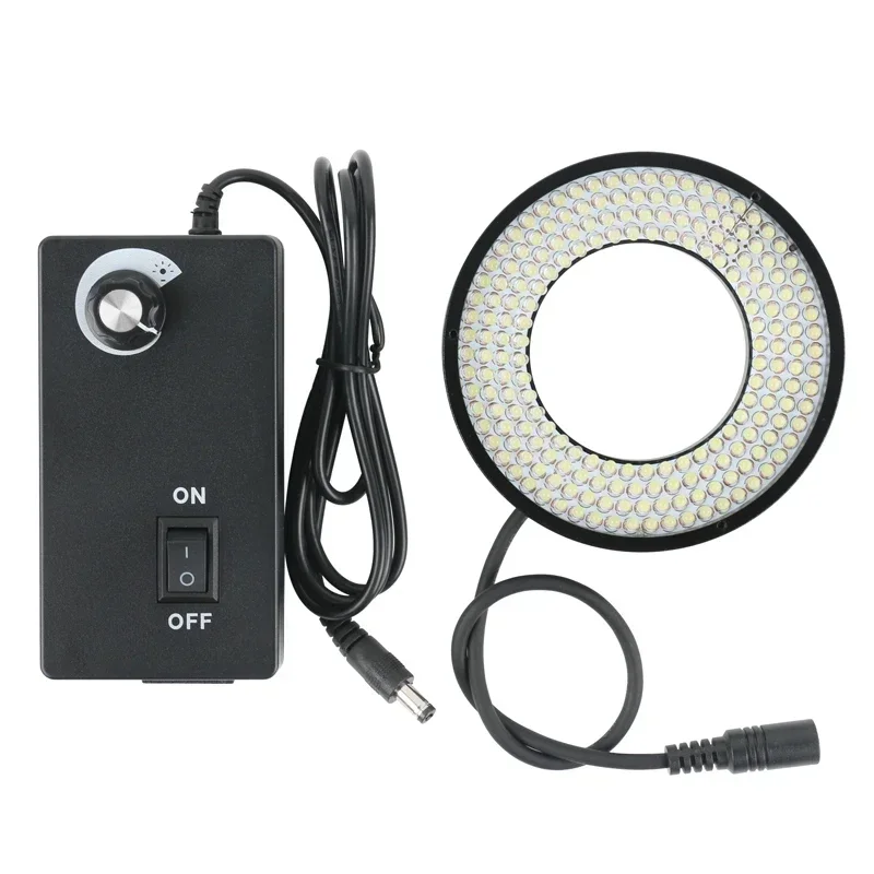 Adjustable 196 LED Ring Light Microscope Illumination Lamp Working Diameter 55mm For HDMI Electronic Video Microscope Camera