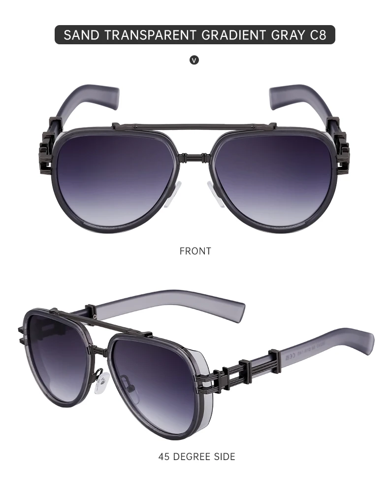 Vintage Punk Ovale Sonnenbrille für Damen und Herren 2026 Luxusmarken-Design Trendige Steampunk Doppelbalken-Sonnenbrille für Männer Retro-Brillen – Detail 18