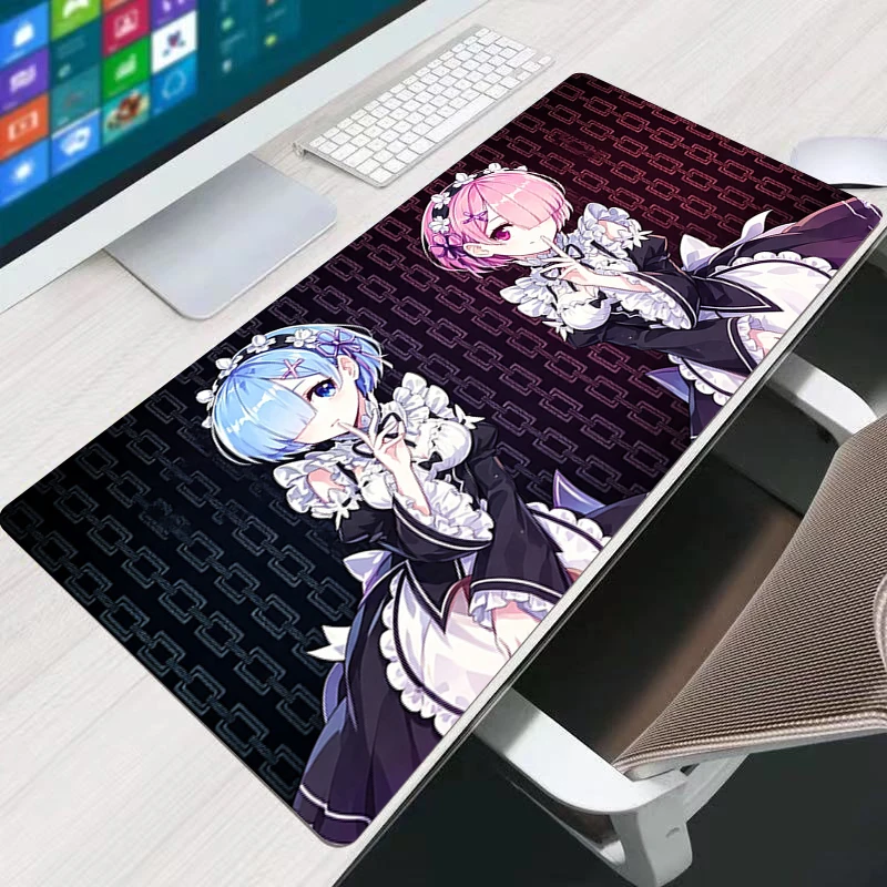 kawaii Mouse Pad Rem Japanese anime Desk Mat Laptop Accessories Gaming Carpet Large Keyboard Mousepad Non-Slip Office Mouse Mats