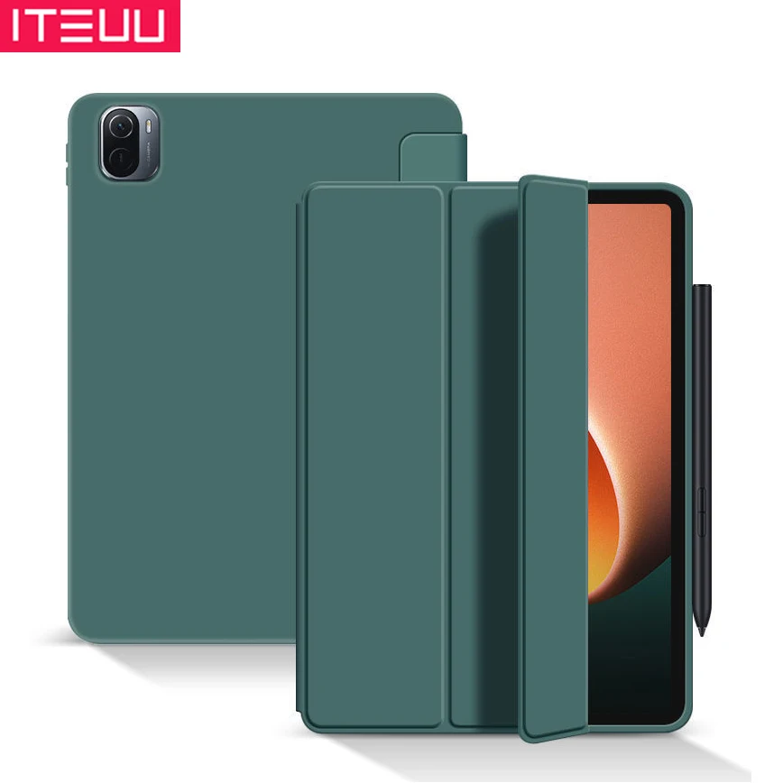 

Soft Silicone Tablet Case For Xiaomi MI Pad Case 7 6 5 6S Pro 12.4 Redmi Pad SE 8.7 11 12.1 inch Tablet Case Stand Cover