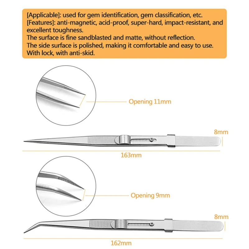 

AB11-16 Pieces Precision Soldering Tweezer ESD Anti-Static Industrial Electronic Tweezers Tool Set For Jewelry Makeing Craft