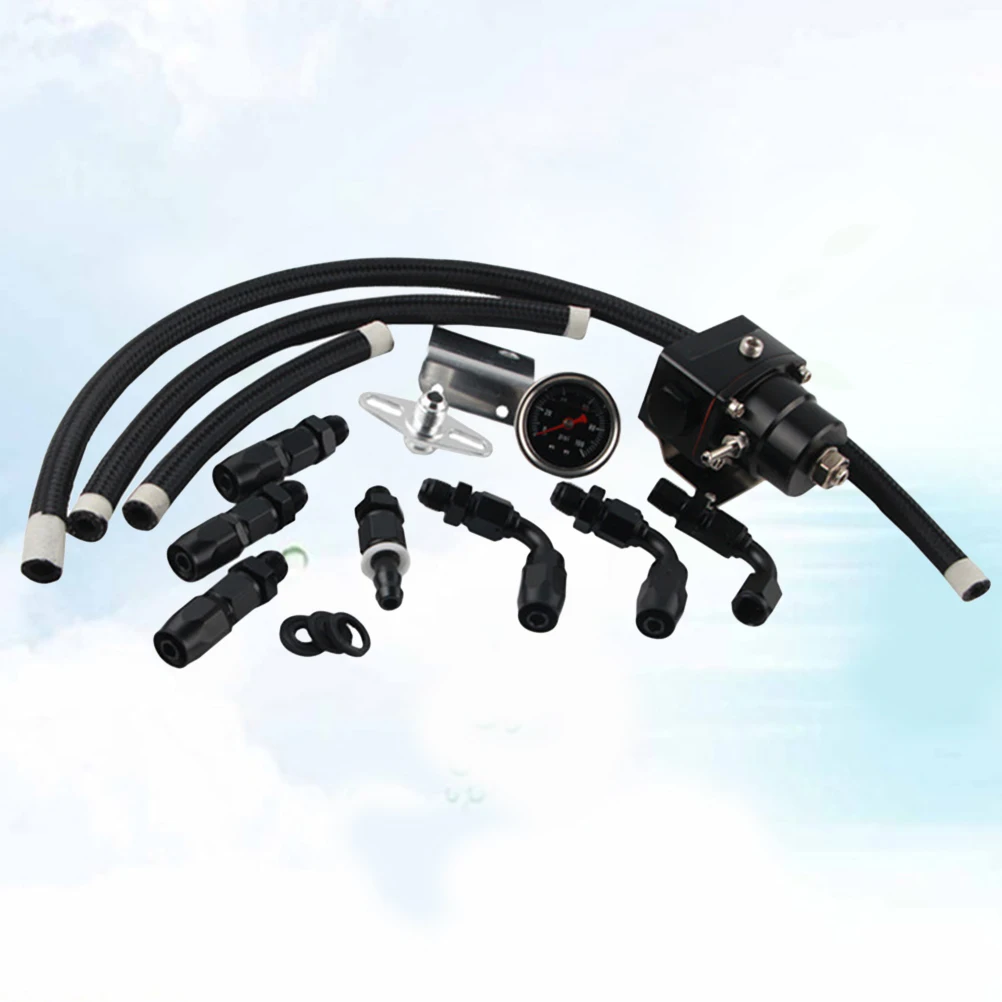 

1 set 1 Set Universal Car Fuel Pressure Regulator Pressure Regulator Turbocharger Injector Engine Part Durable Black