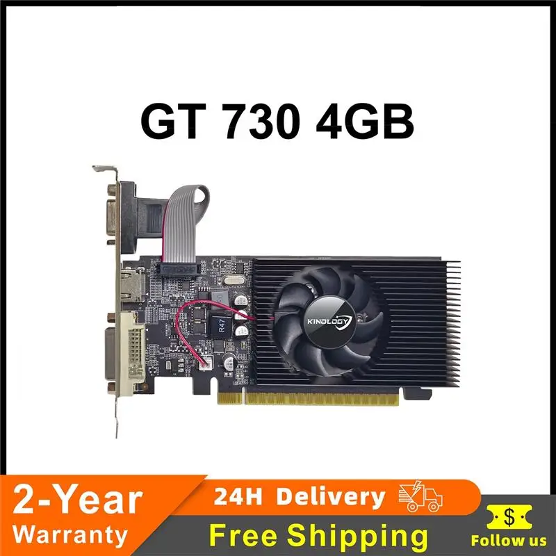 Top Video Card GeForce GT730 Display Vga Cards 4GB DDR3 128Bit Computer Graphics Card for NVIDIA Game PC GT 730 4GD3 HDMI DVI