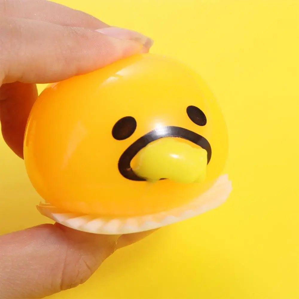 Vomiting Egg Yolk Squeezing Toy Super Soft Relieve Stress Toy Funny Tricky Anti Stress Disgusting Egg Toy Kids Gift