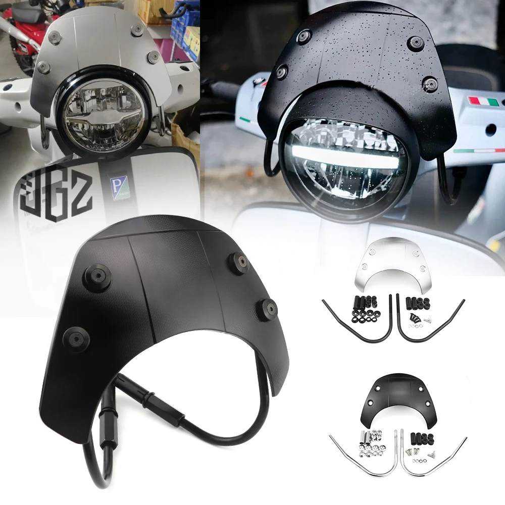 

Motorcycle Accessories Scooter Racing Visor Windshield with Bracket Flyscreen For Vespa GTS 300 2019-2025