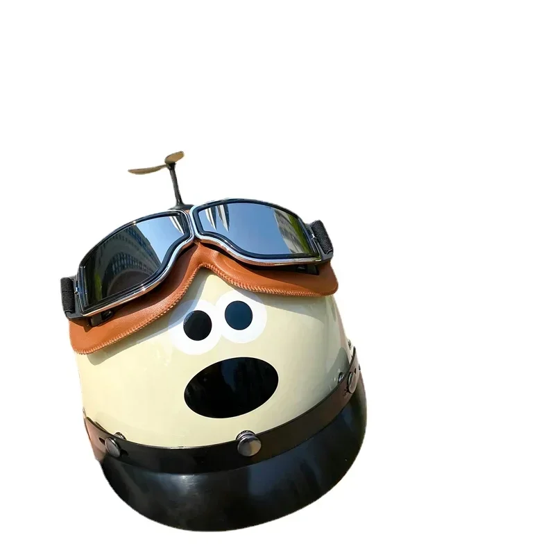 

YY Cartoon Dog Helmet Creative Battery Electric Motorcycle Half Helmet Summer