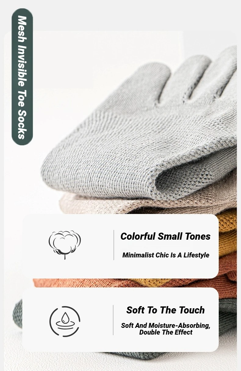 3 Paar Herrensocken, atmungsaktiv, schweißableitend, neuartige Zehensocken, modische, lässige Finger-Bootssocken, hochwertige Socken für Männer, bequem. – Detail 2
