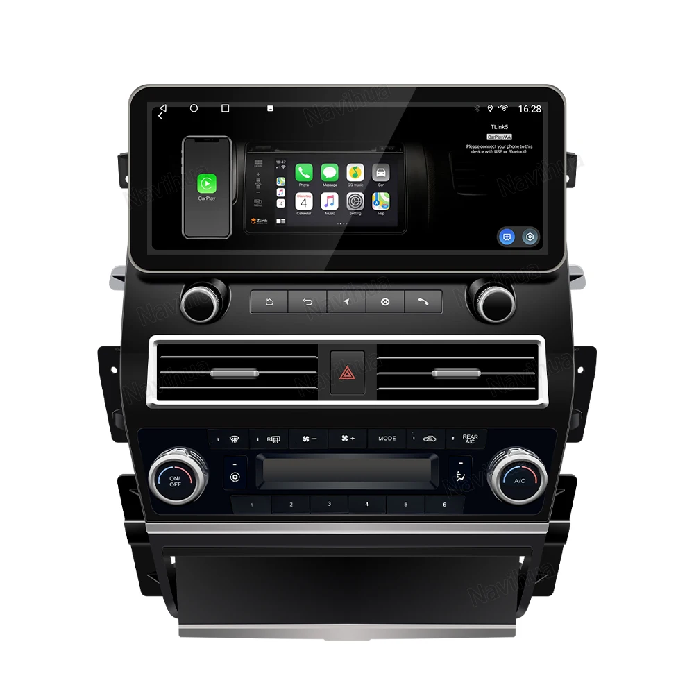 ترقية جديدة راديو السيارة الاندورويد لتحديد المواقع والملاحة الوسائط المتعددة مشغل تلقائي Carplay رئيس Unitfor-Nissan Patrol Y62 2014-2017