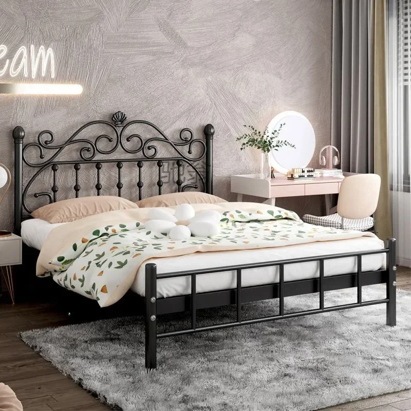 iron bed thickened reinforcement simple modern princess bed Internet celebrity 1.8 meters double bed Nordic single 1
