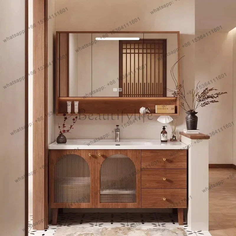 

French antique bathroom cabinet combination toilet hand wash basin oak floor type