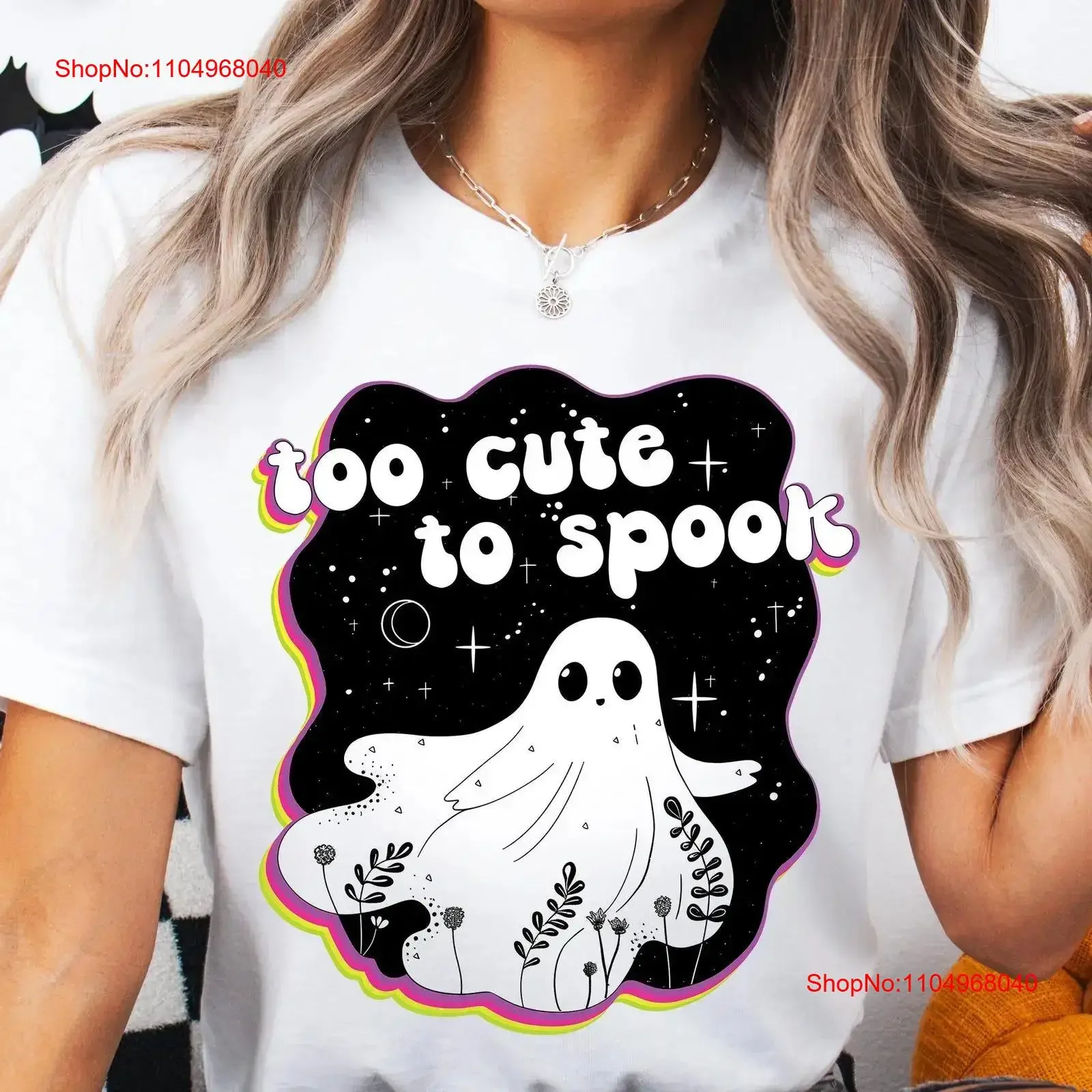 

Too Cute to Spook GhosT T Shirt Halloween Party Spooky Season Funny Kawaii vintage Washed Unisex Slightly Comfortable fashion