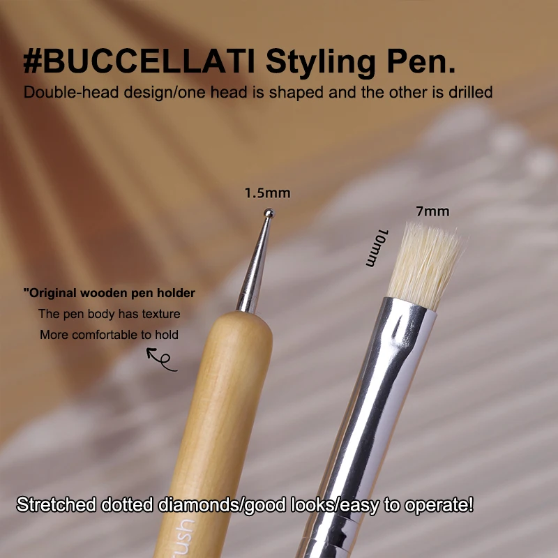 Nail Point Drill Pen Wooden Pen Bar Stirring Nail Polish Draw Five Petals Flower Polka Dot Double Head Stainless Bar Pen
