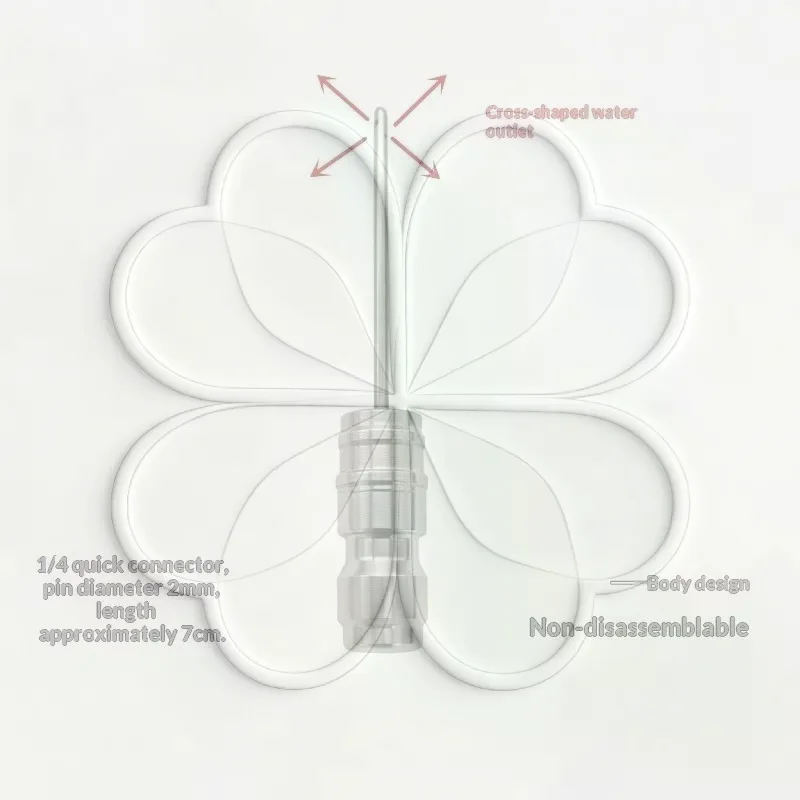 Stainless Steel High Pressure Cleaning Needle Cross Hole Design 1/4 Quick Connector for Brick Wall Stain Elimination