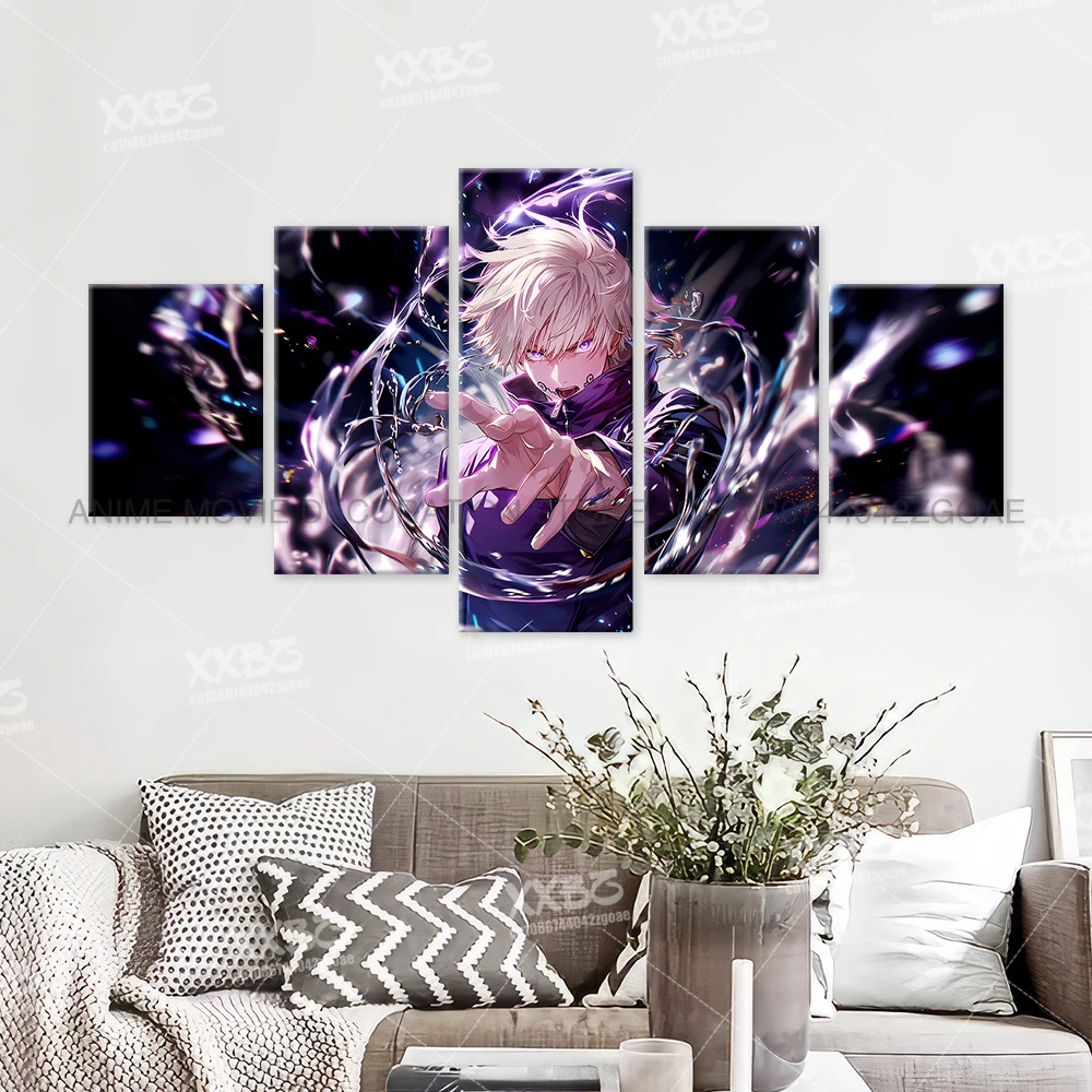 Anime Jujutsu Kaisen Charakter 5PCS Home Decor Leinwand Gemälde Bilder Wand Kunst Gedruckt Poster Kein Rahmen Kunstwerk Wohnzimmer – Detail 10