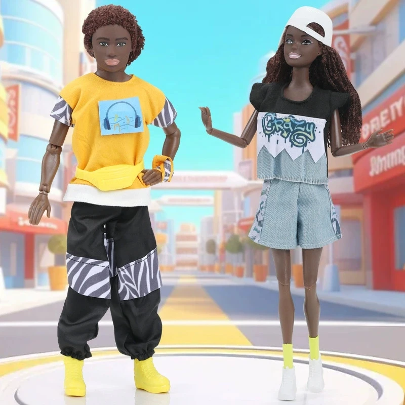 

Набор для влюбленных 1/6, черные куклы, тело 30 см, женская и мужская фигурка, спортивная одежда, аксессуары для кукол для мальчиков и девочек для детей, подарок на день рождения своими руками