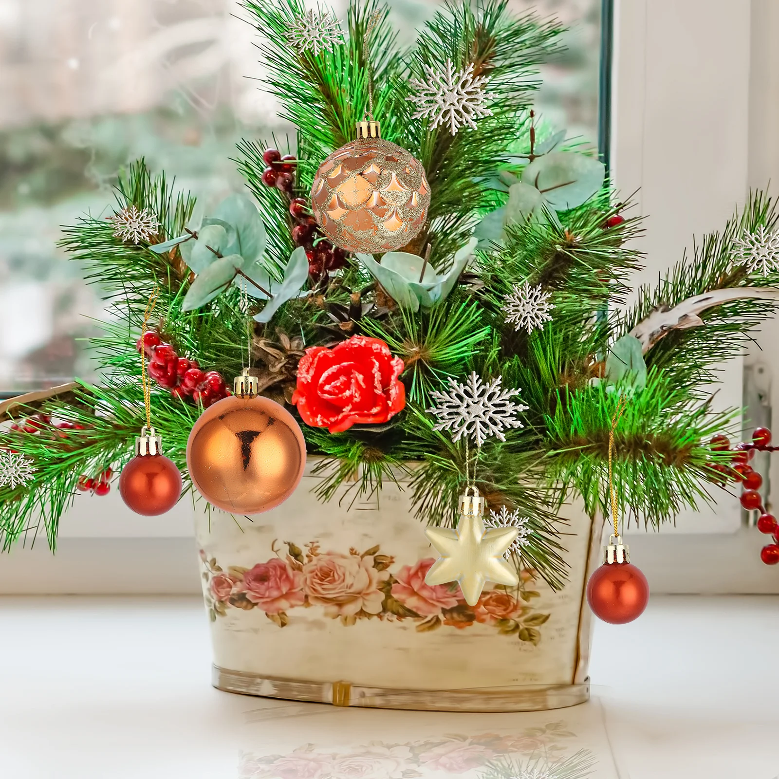 

42Pcs Christmas Tree Ball Decorations Hanging Xmas Ornaments Colorful Xmas Pendant Holiday Scene Supplies Christmas Pendants