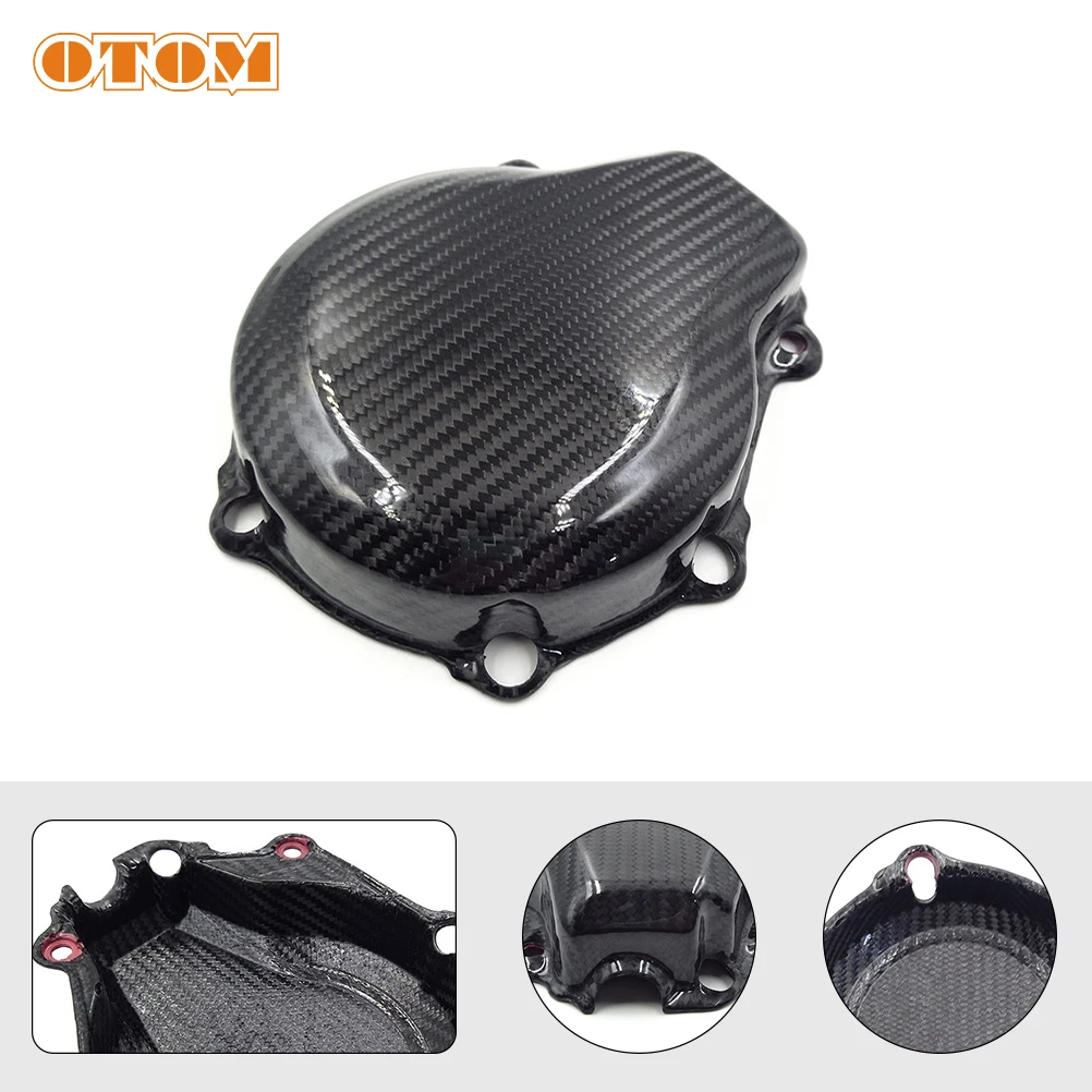 

OTOM Motorcycle Ignition Cover-CI33 Carbon Fiber Magneto Protective Guard Left Case For HUSQVARNA FE450 FE500 Motocross Enduro