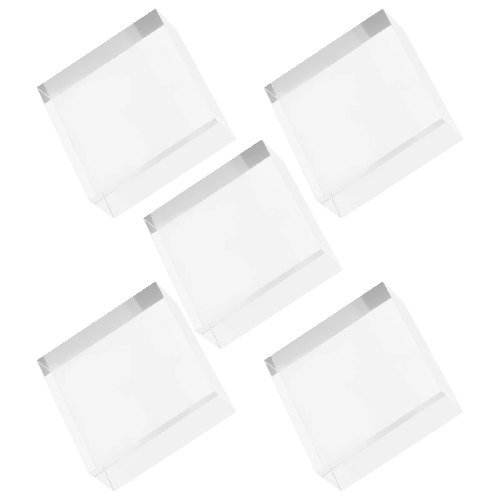 

5pcs Acrylic Block Acrylic Square Jewelry Ring Pedestal Sturdy Lightweight Storage Base For Crafts Earring Holder Home Office