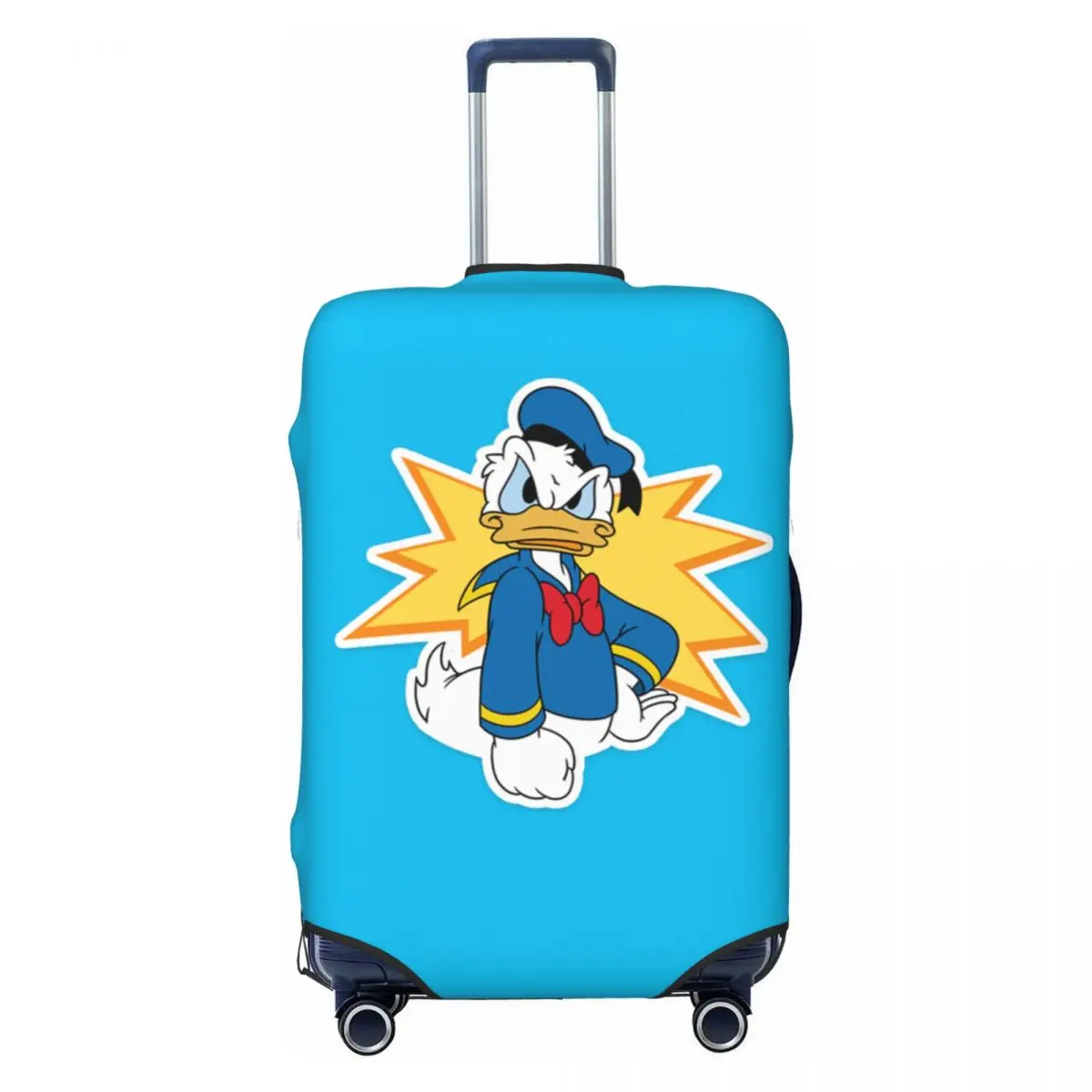 

Эластичный чехол для чемодана с мультяшным принтом Дональда Дака (счастливое лицо), подходит для чемоданов 18-32 дюйма