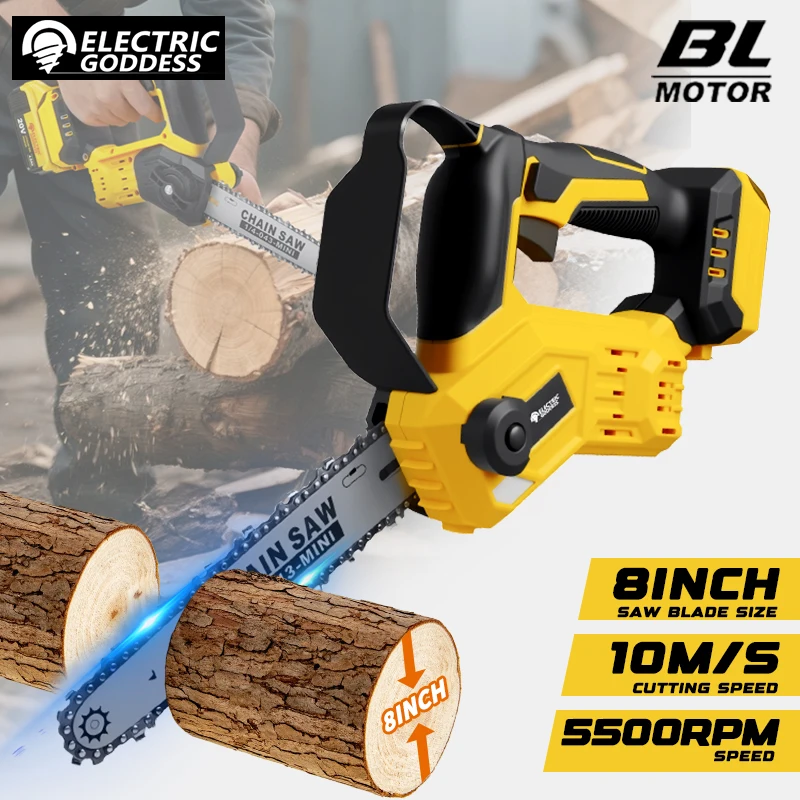 

Электрическая богиня 8-дюймовая бесщеточная электрическая цепная пила Беспроводная садовая пила для резки столяре для 20 В батареи Dewalt ﻿ Булавка ﻿