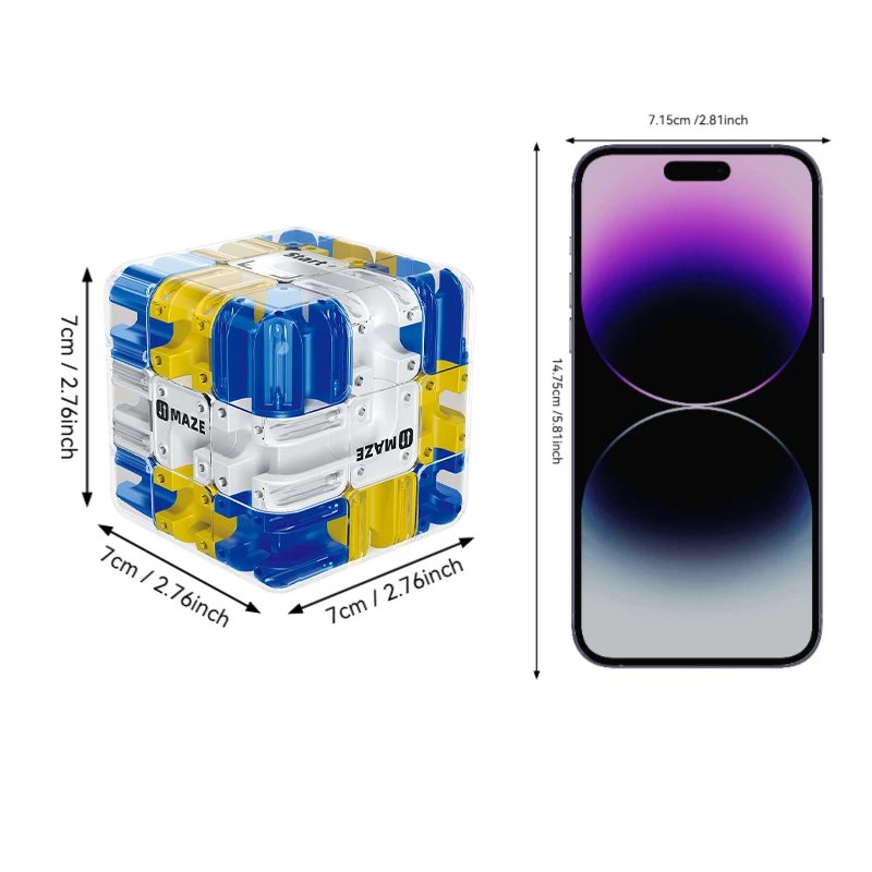 Entrenador de lógica para niños: cubo de laberinto educativo 3D |   Juguete para aliviar la ansiedad y el estrés para el enfoque y la interacción entre padres e hijos Regalos de Navidad