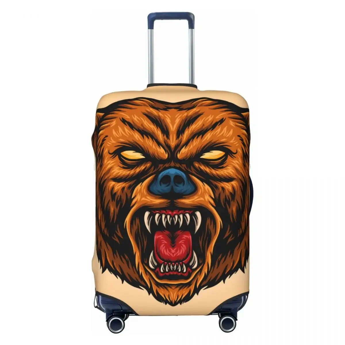 Angry Bear Cartoon Suitcase Cover Animals Useful Business Protection Luggage Case Holiday